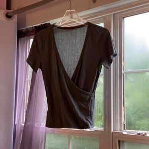 Green wrap cross over blouse size M from buckle